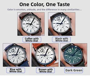 Gros plan détaillé de la collection de montres GEDI avec cinq options de bracelets en cuir