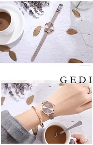 Modische roségoldene Quarzuhr mit grauem Zifferblatt und passendem Armband-Set