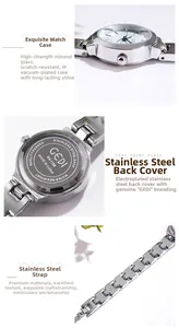 Detailed macro view of the YH-1159 watch case, stainless steel back, and link strap