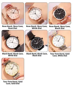Comparison of GEDI women's fashion watches with diverse steel bands and dial colors