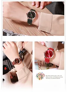 Detailed view of GEDI retro watches with Roman numerals and leather straps in three colors