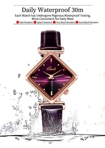 Orologio Gedi al quarzo donna quadrante viola con effetto schizzi d'acqua 30M
