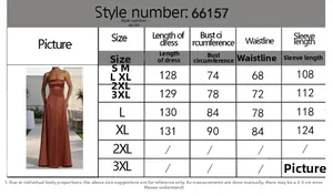 Size chart for backless tube maxi dress with length, bust, waist, and hip measurements