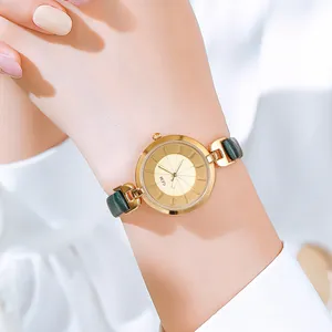 GEDI Women's Quartz Watch Fashion Waterproof 3ATM Retro Large Dial Thin Leather Strap Elegant Casual Ladies Wristwatch