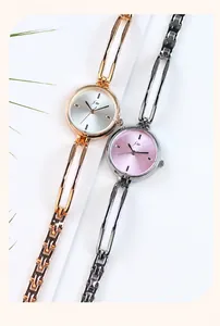 Elegant gold and silver bracelet watches with sunburst dials and slim metal wristbands