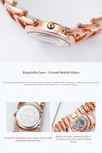 Dettaglio della cassa oro rosa con vetro curvo 2.5D e fondello in acciaio inossidabile