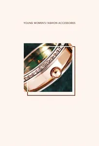 Macro detail of rose gold bezel with sparkling crystals and elegant green watch dial
