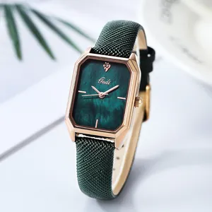 Luxury Women's Octagonal Quartz Watch With Leather Strap Rose Gold Alloy Case 30M Waterproof Elegant Rectangular Wristwatch For Ladies Party Fashion Accessory