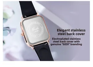Macro detail of Gedi watch stainless steel back case with water resistant engraving