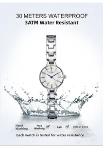 Fashionable waterproof quartz watch for women with splashing water for 3ATM resistance