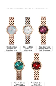 Orologi Gedi al quarzo da donna con cinque quadranti colorati e cinturini in strass