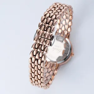 Orologio Gedi da donna al quarzo in oro rosa con cinturino a perline e retro in acciaio