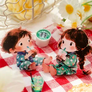 30 Sheets PET Waterproof Stickers Little Paradise Series Cute Vintage Girl Cartoon Pattern Journal Decoration DIY Decals