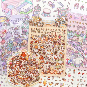 Large Capybara Series Miniature Scenario Stickers Set For Scrapbooking DIY Journal Decorative PET Waterproof Sticker Sheet