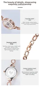 Dettaglio orologio da donna in oro rosa con cassa placcata IP e cinturino in acciaio inox