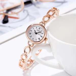 Orologio al Quarzo GEDI Donna Bracciale in Lega Numeri Romani 30M Impermeabile Elegante Catena in Oro Rosa Gioielli da Polso