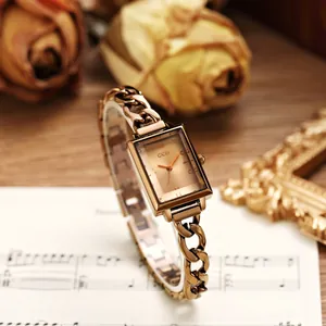 Elegant Rectangular Quartz Watch For Women Rhinestone Roman Numerals Waterproof Alloy Chain Strap Jewelry Fashion Wristwatch Gift