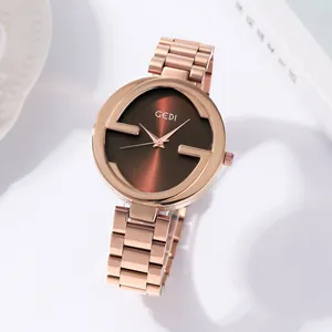 Montre À Quartz Pour Femme En Acier Inoxydable Étanche Luxe Niche Mode Élégante Montre Bracelet Pour Dame Cadran Rond Bracelet Métal