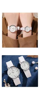 Détail des montres GEDI en silicone blanc avec perles et accessoires dorés élégants