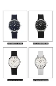 Lot de quatre montres à quartz minimalistes avec bracelets en silicone élégants