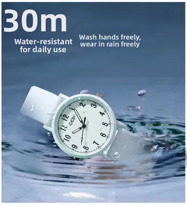 GEDI quartz watch showing 30m daily waterproof performance with water splashes