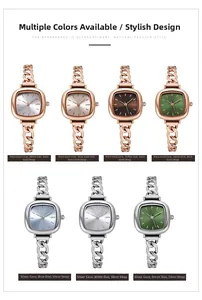 Collezione di orologi al quarzo quadrati da donna con elegante cinturino a maglie