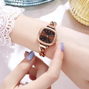 GEDI Donna Lusso Quadrato Quarzo Orologio Impermeabile Moda Catena Bracciale Orologio da Polso per Donna Elegante Metallo Abito Orologio Regalo