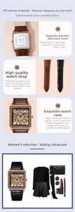 Detailed close-up of GEDI vintage square watch with stainless steel case and leather strap