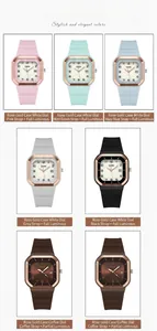 Gros plan des montres de sport GEDI carrées avec cadrans lumineux et bracelets en silicone