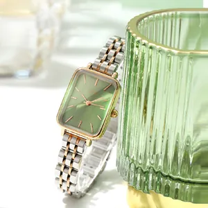 Women's Fashion Quartz Watch Minimalist Rectangular Dial Alloy Strap Waterproof Wristwatch Elegant Ladies Jewelry Dress Watch