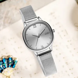 Women's Oval Minimalist Quartz Watch Stainless Steel Mesh Band Elegant Vintage Sunray Dial Waterproof Fashion Wristwatch Gift