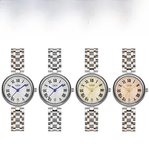Détail macro des montres GEDI pour femmes en acier avec quatre couleurs de cadran