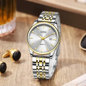 Orologio al quarzo GEDI classico bicolore in acciaio inossidabile con datario e quadrante