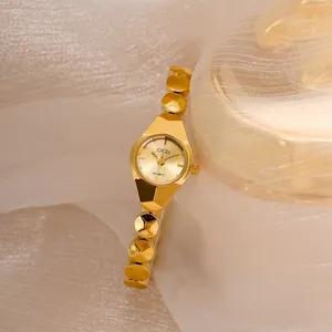 Montre à Quartz Élégante GEDI pour Femmes avec Bracelet en Alliage à Coupe Géométrique Étanche Montre Bijou pour Femmes