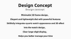 Detail showing design concept of sports watch with large digital display and quartz movement