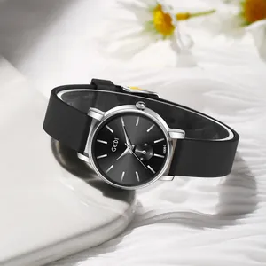 GEDI Minimalist Quartz Watch For Men Women Silicone Strap Waterproof Casual Business Couple Wristwatch Round Alloy Case