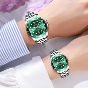 GEDI Luxury Couple Quartz Watch Luminous Calendar Waterproof Men Women Stainless Steel Strap Business Sport Wristwatch