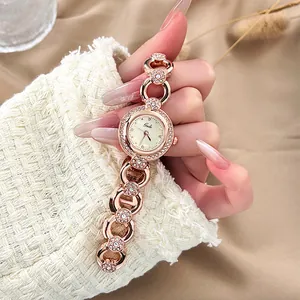 Gedi Orologio a Bracciale al Quarzo da Donna Elegante con Strass Impermeabile Oro Rosa Oro Lussuoso Orologio da Polso