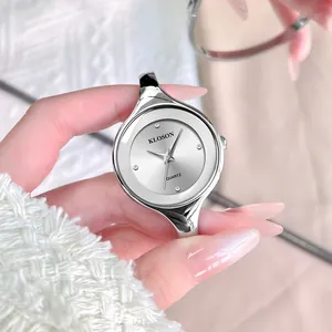 Women Fashion Quartz Bangle Watch Alloy Small Round Sunray Dial Rhinestone Scale Simple Elegant Jewelry Watch For Lady