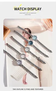 Dettaglio di cinque colori di orologi al quarzo con bracciale in lega di lusso da donna