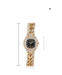 Detailed specs of luxury gold watch showing dimensions 26.5mm case and 190.5mm strap
