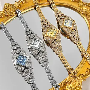 Montre bracelet GEDI vintage pour femme avec strass et design de luxe en forme d'écu
