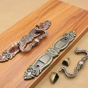 European antique drawer pull handles in bronze and red copper finishes for cabinets