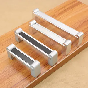 Aluminiumlegierung Schranktürgriff Silber Schwarz Modern Minimalistisch Schubladengriff U Form Brücke Möbel Hardware Griff