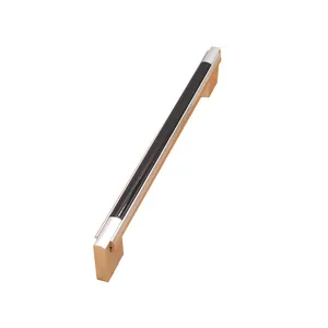 Modern black and gold aluminum U-shaped cabinet handle with 160mm hole spacing