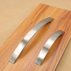 Modern Brushed Aluminum Alloy Furniture Handle Minimalist Arch Cabinet Pull For Wardrobe Drawer Cupboard Kitchen Door Handles