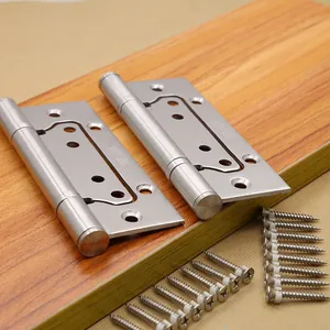 Detail view of SUS-304 stainless steel butterfly hinges with mounting screws set