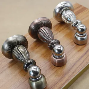 European vintage magnetic door stop in antique brass, red bronze and brushed silver finishes
