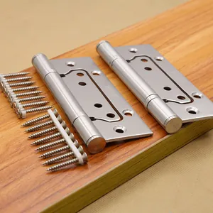Pair of 4-inch thickened SUS-304 stainless steel door hinges with mounting screws