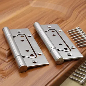 Detail of 304 stainless steel butterfly hinges with SUS-304 engraving and mounting screws
